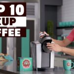 Girl makes coffee using capsules