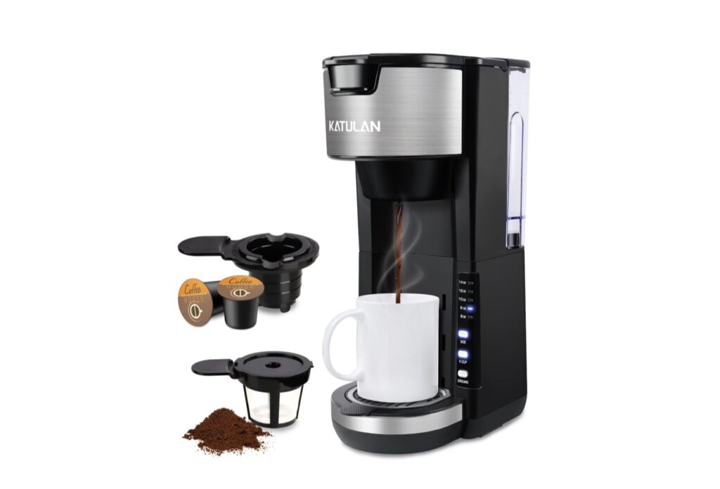 Updated Ground Coffee and Pod Coffee Maker Single Cup